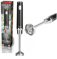 Blender Ręczny Adler 600W, Niska Waga, Kompaktowy Rozmiar AD 4617 Black