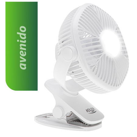 Wentylator akumulatorowy z oświetleniem LED i klipsem Adler AD 7335 AD7335