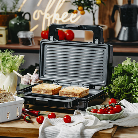 Opiekacz do kanapek i grill 2w1, 1400W, wymienne płyty nieprzywierające Adler AD 3073