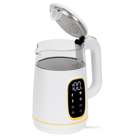 Czajnik elektryczny z regulacją temperatury, szklany, 1.7L 2200W Adler AD 1305 wg