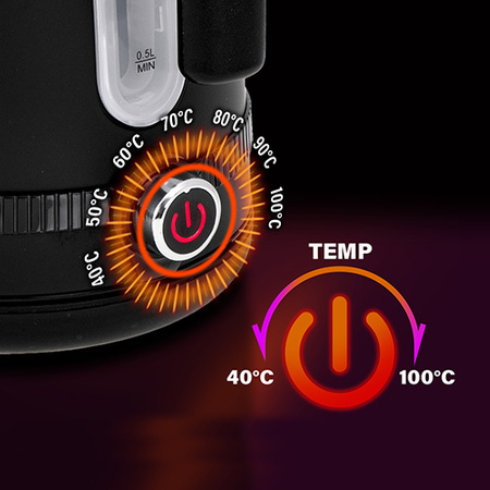 Czajnik metalowy z LCD i regulacją temperatury 1,7L - Adler AD 1295