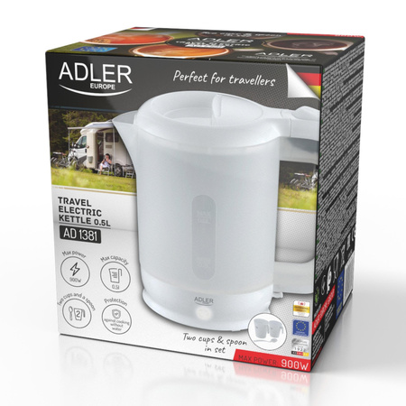 Czajnik elektryczny plastikowy turystyczny 0,5 L - Adler AD 1381