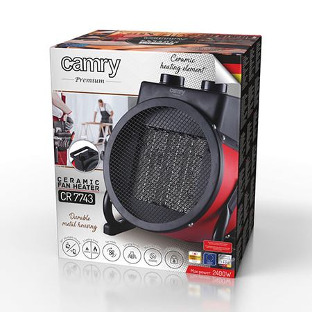 Ceramiczna Nagrzewnica 2400W z Regulacją Temperatury, Kompaktowy Design - Camry CR 7743