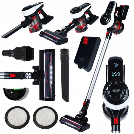 Odkurzacz bezprzewodowy pionowy ręczny 3w1 bezworkowy cyklonowy z elektroszczotką Adler AD 7048