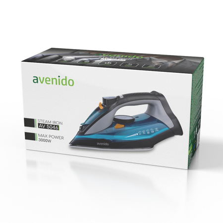 Żelazko parowe 3000W ceramiczne, 5 funkcji, 4 systemy ochrony avenido AV 5046