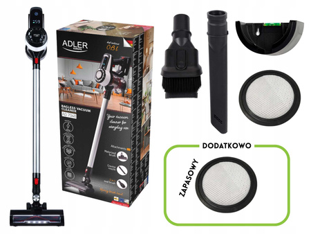 Odkurzacz bezprzewodowy pionowy ręczny 3w1 bezworkowy cyklonowy z elektroszczotką Adler AD 7048
