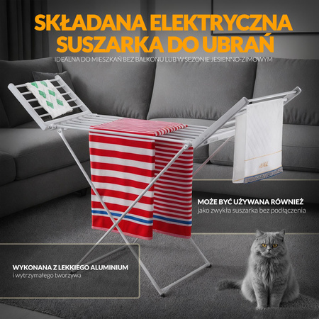 Elektryczna suszarka na pranie, 18 podgrzewanych prętów,  avenido AV 7830