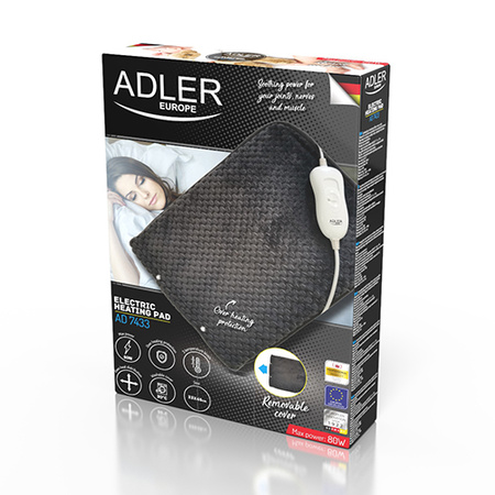 Poduszka elektryczna Adler AD 7433 – 80W, 3 temperatury, pokrowiec do prania