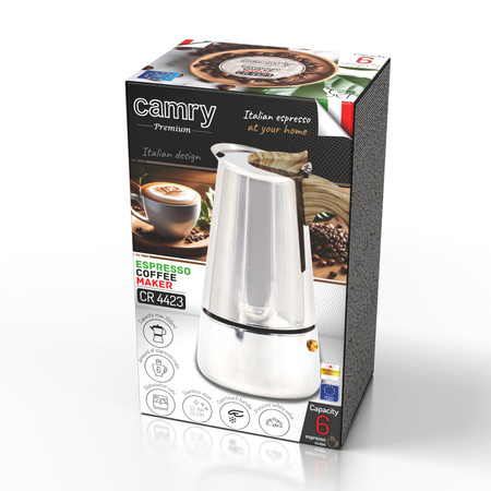 Kawiarka Indukcyjna 450 ml | Klasyczne Włoskie Espresso w Twoim Domu CAMRY CR4424 CR 4424