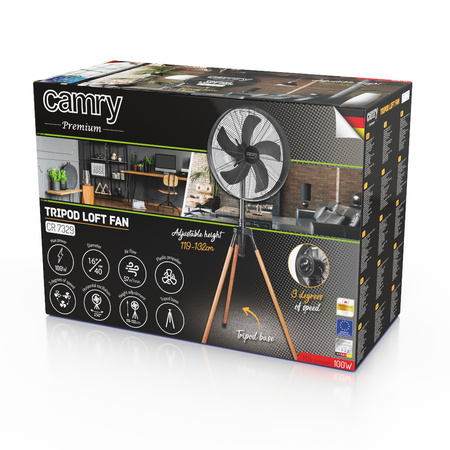 Wentylator Loftowy na Statywie 40cm | Cyrkulator 16” | Camry CR 7329