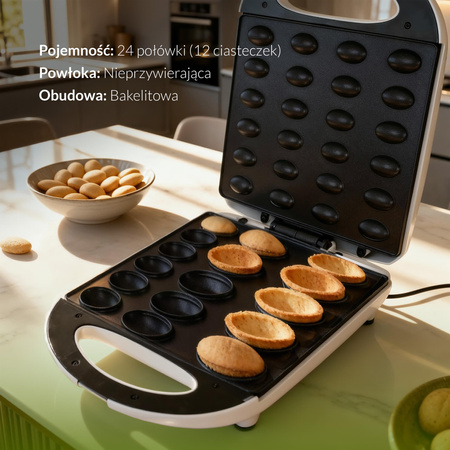 Opiekacz do orzeszków XL, 24 szt., powłoka nieprzywierająca, moc 1600W, avenido AV 3090