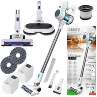 Odkurzacz pionowy 2w1, mopowanie, 2 akumulatory 114 min, czujnik kurzu Camry CR 7075