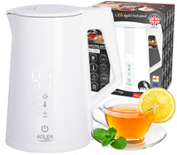 Czajnik Elektryczny LED z Regulacją Temperatury 1,7L, Metalowy, Producent: Adler, SKU: AD 1345