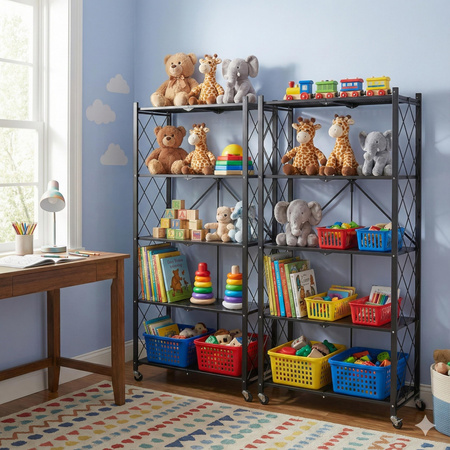 4 komplety składany regał magazynowy na kółkach 100 kg bez montażu Avenido AV 6817