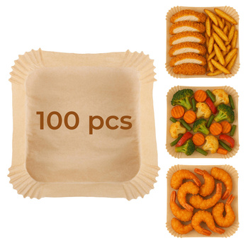 Papierowe wkłady do frytkownicy 23×23 cm, 100 szt. – Adler AD 6733