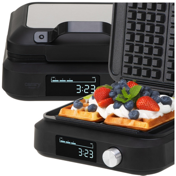 Gofrownica 2200W Timer Wyświetlacz LED 6 poziomów zarumienienia Głębokie płyty CAMRY CR 3086