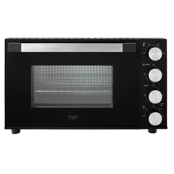 Piekarnik 30L, konwekcja, grill, termoobieg, 12 programów, szkło hartowane, Adler AD 6031