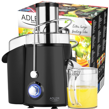 Sokowirówka 1000W, 1L dzbanek, sitko stalowe, blokada bezpieczeństwa – Adler AD 4127